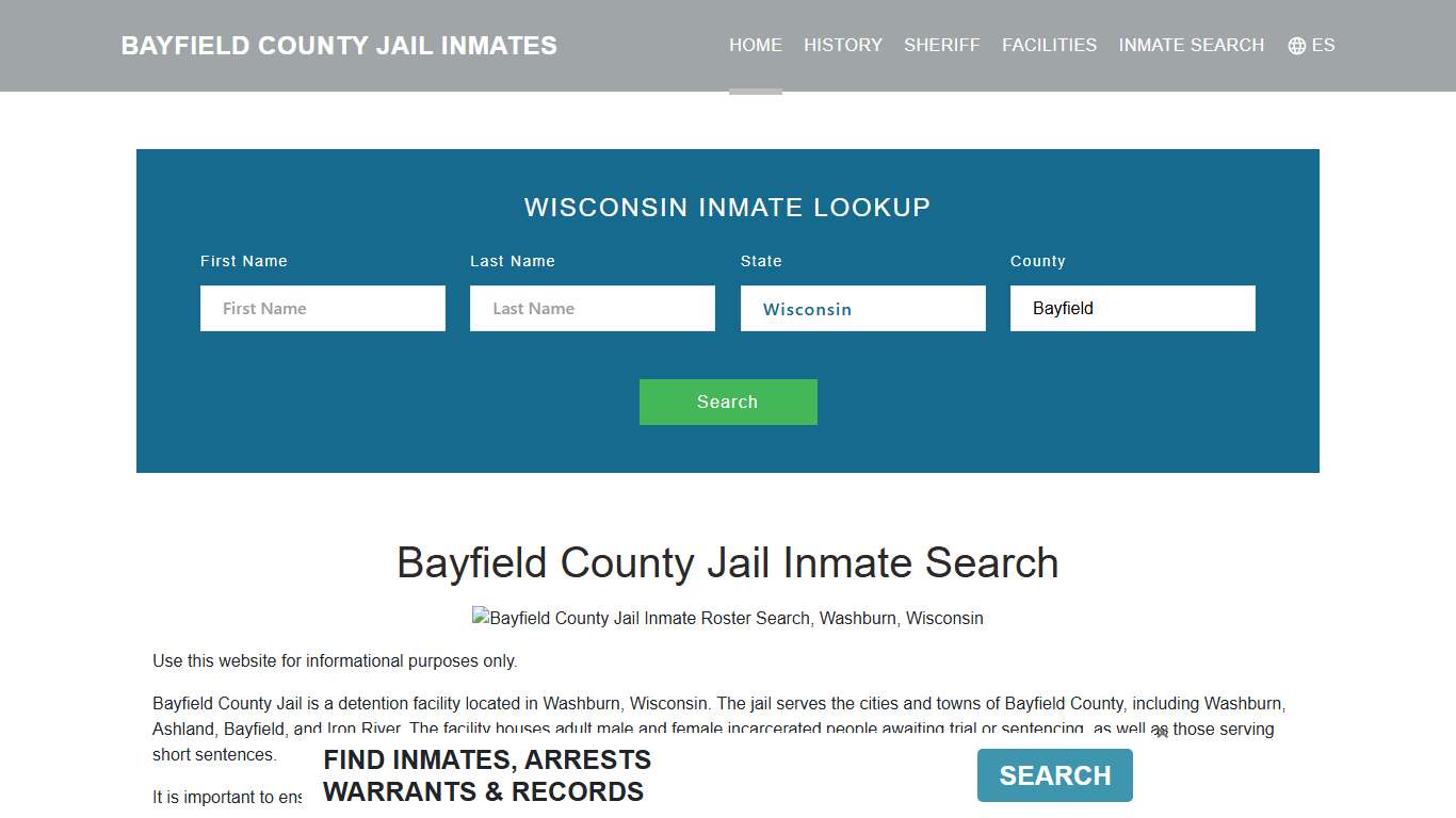 Bayfield County Jail Inmate Roster Lookup, Washburn, WI